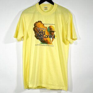 VTG Joe Bowden's Wild Well‎ Control Inc Kuwait Single Stitch T Shirt Size XL